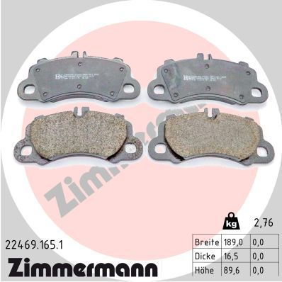 Комплект тормозных колодок, дисковый тормоз ZIMMERMANN 224691651