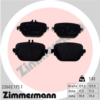 Комплект тормозных колодок, дисковый тормоз ZIMMERMANN 226021751