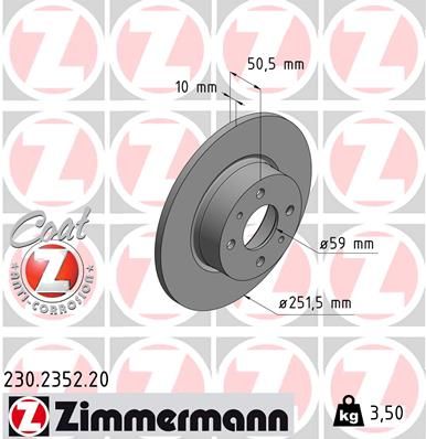 Тормозной диск ZIMMERMANN 230235220