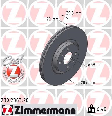 Тормозной диск ZIMMERMANN 230236320