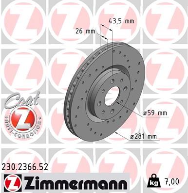 Тормозной диск ZIMMERMANN 230236652
