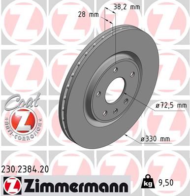 Тормозной диск ZIMMERMANN 230238420