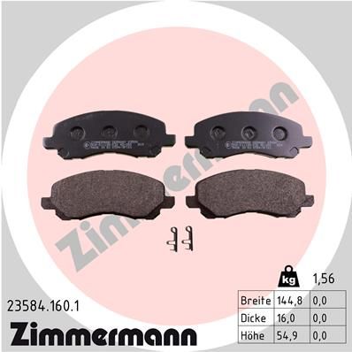 Комплект тормозных колодок, дисковый тормоз ZIMMERMANN 235841601