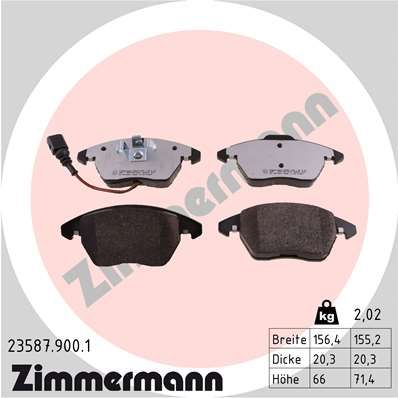 Комплект тормозных колодок, дисковый тормоз ZIMMERMANN 235879001