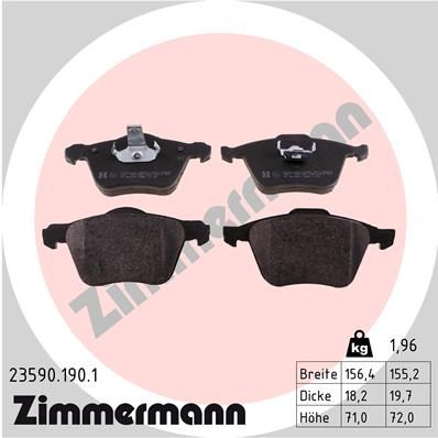 Комплект тормозных колодок, дисковый тормоз ZIMMERMANN 235901901