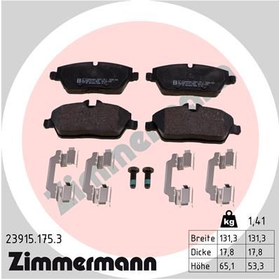 Комплект тормозных колодок, дисковый тормоз ZIMMERMANN 239151753