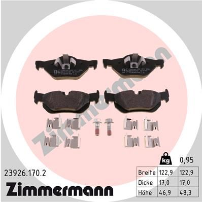 Комплект тормозных колодок, дисковый тормоз ZIMMERMANN 239261702