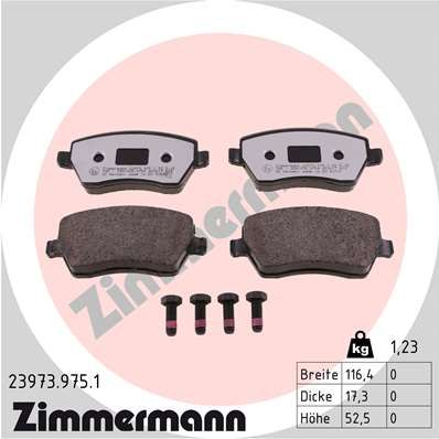 Комплект тормозных колодок, дисковый тормоз ZIMMERMANN 239739751