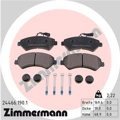 Комплект тормозных колодок, дисковый тормоз ZIMMERMANN 244661901