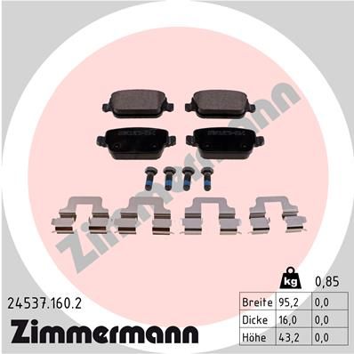 Комплект тормозных колодок, дисковый тормоз ZIMMERMANN 245371602