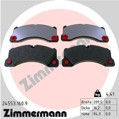 Комплект тормозных колодок, дисковый тормоз ZIMMERMANN 245531609