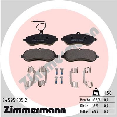 Комплект тормозных колодок, дисковый тормоз ZIMMERMANN 245951852