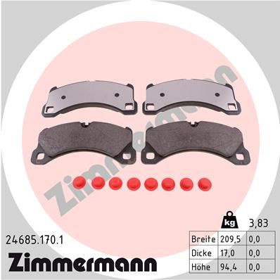 Комплект тормозных колодок, дисковый тормоз ZIMMERMANN 246851701