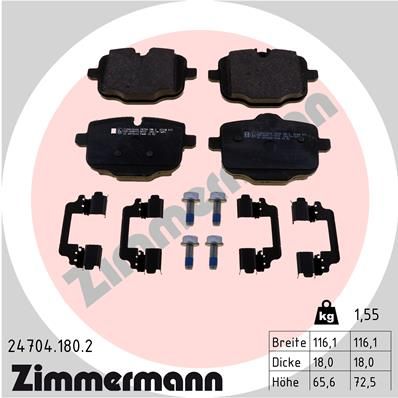 Комплект тормозных колодок, дисковый тормоз ZIMMERMANN 247041802