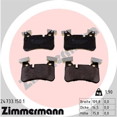 Комплект тормозных колодок, дисковый тормоз ZIMMERMANN 247331501