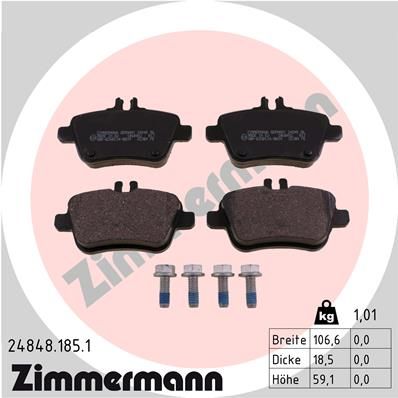 Комплект тормозных колодок, дисковый тормоз ZIMMERMANN 248481851