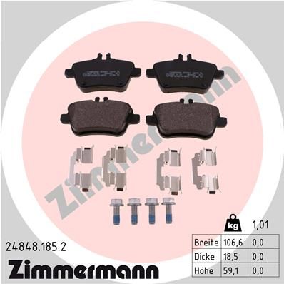 Комплект тормозных колодок, дисковый тормоз ZIMMERMANN 248481852