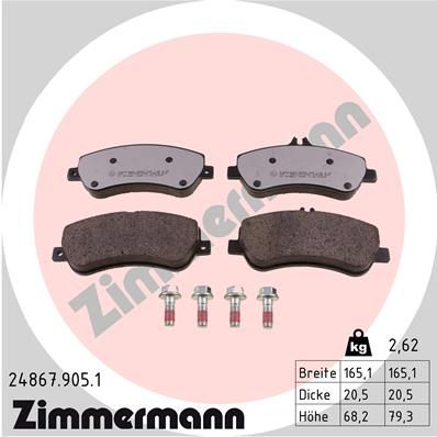 Комплект тормозных колодок, дисковый тормоз ZIMMERMANN 248679051