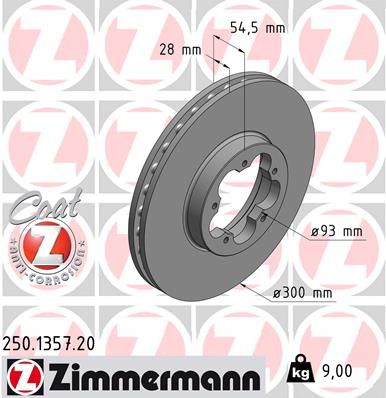 Тормозной диск ZIMMERMANN 250135720