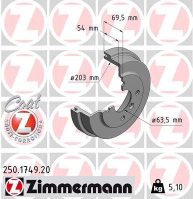 Тормозной барабан ZIMMERMANN 250174920