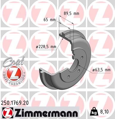 Тормозной барабан ZIMMERMANN 250176920