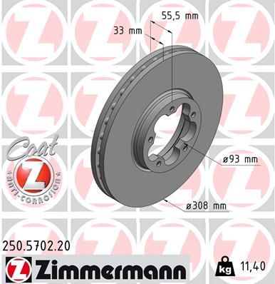 Тормозной диск ZIMMERMANN 250570220