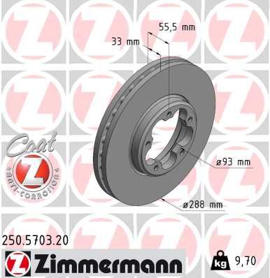 Тормозной диск ZIMMERMANN 250570320