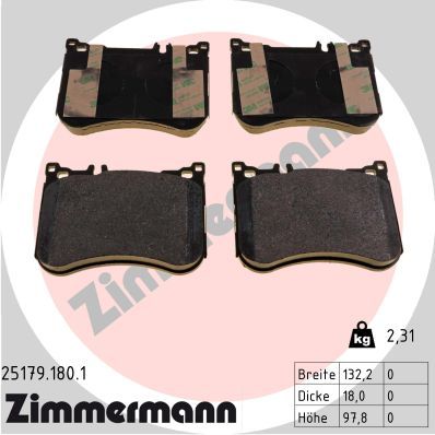 Комплект тормозных колодок, дисковый тормоз ZIMMERMANN 251791801