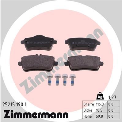Комплект тормозных колодок, дисковый тормоз ZIMMERMANN 252151901