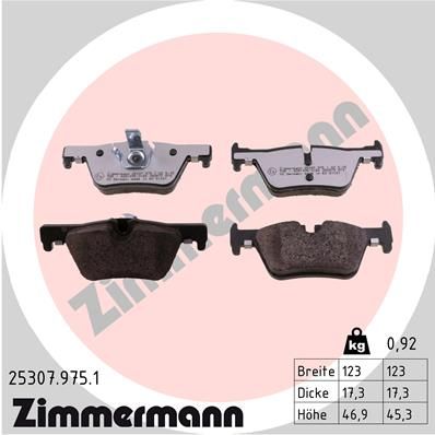 Комплект тормозных колодок, дисковый тормоз ZIMMERMANN 253079751