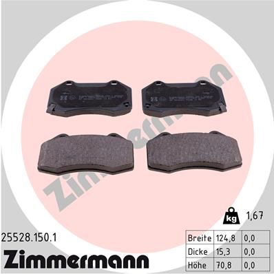Комплект тормозных колодок, дисковый тормоз ZIMMERMANN 255281501