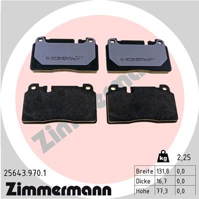 Комплект тормозных колодок, дисковый тормоз ZIMMERMANN 256439701