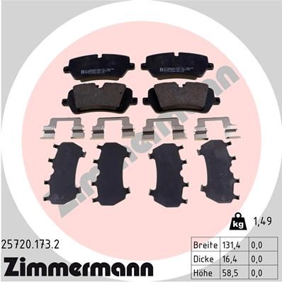 Комплект тормозных колодок, дисковый тормоз ZIMMERMANN 257201732
