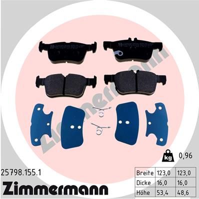 Комплект тормозных колодок, дисковый тормоз ZIMMERMANN 257981551