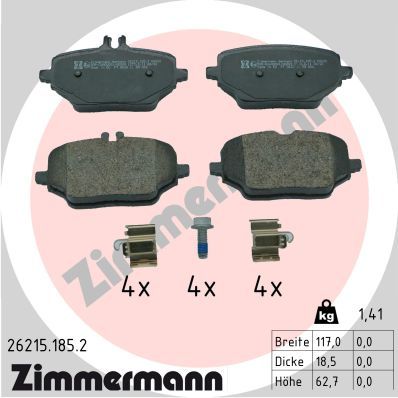 Комплект тормозных колодок, дисковый тормоз ZIMMERMANN 262151852