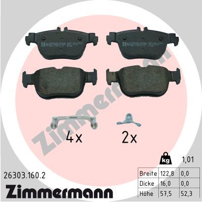 Комплект тормозных колодок, дисковый тормоз ZIMMERMANN 263031602