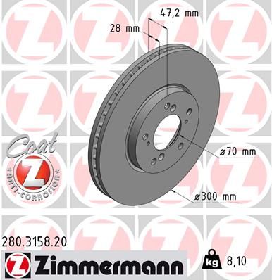 Тормозной диск ZIMMERMANN 280315820