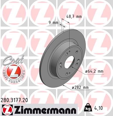 Тормозной диск ZIMMERMANN 280317720