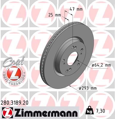Тормозной диск ZIMMERMANN 280318920