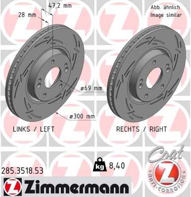 Тормозной диск ZIMMERMANN 285351853