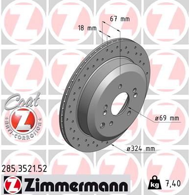 Тормозной диск ZIMMERMANN 285352152