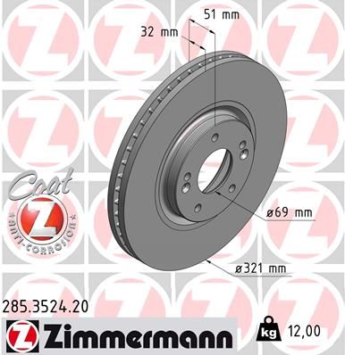Тормозной диск ZIMMERMANN 285352420