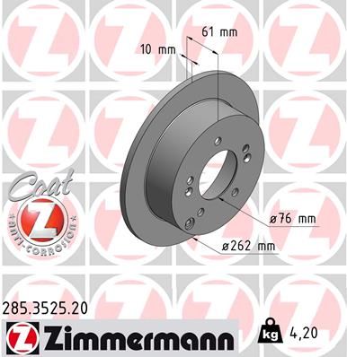 Тормозной диск ZIMMERMANN 285352520