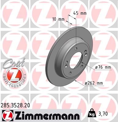 Тормозной диск ZIMMERMANN 285352820