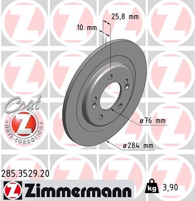 Тормозной диск ZIMMERMANN 285352920