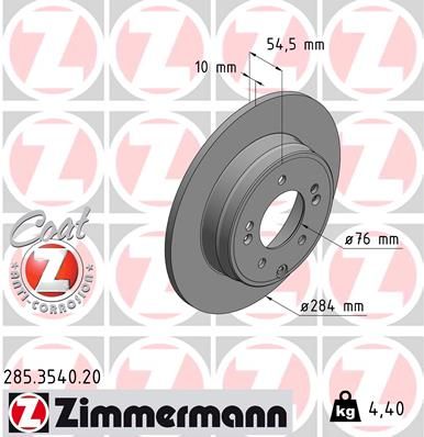 Тормозной диск ZIMMERMANN 285354020