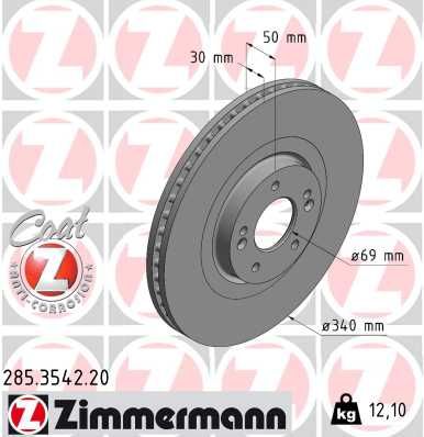 Тормозной диск ZIMMERMANN 285354220