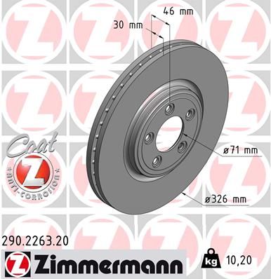 Тормозной диск ZIMMERMANN 290226320