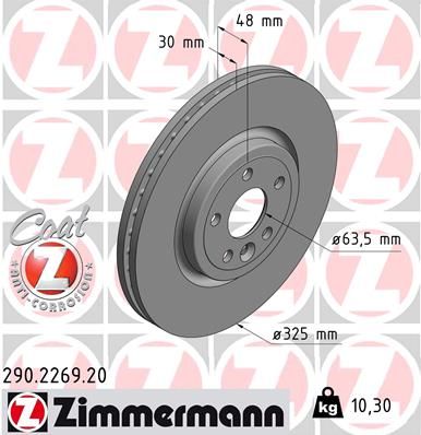 Тормозной диск ZIMMERMANN 290226920