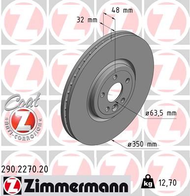 Тормозной диск ZIMMERMANN 290227020